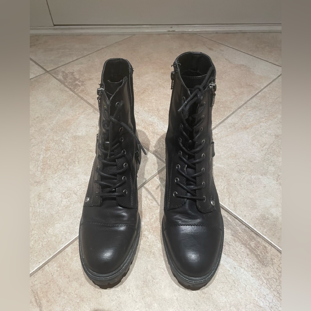 Women's Black Lace-Up Ankle Boots